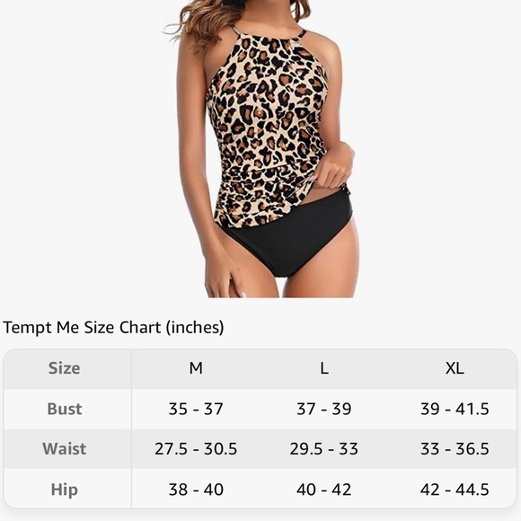 Tempt Me Tankini Swimsuit For Women High Neck Ruched Tummy Control Top! - Picture 6 of 8